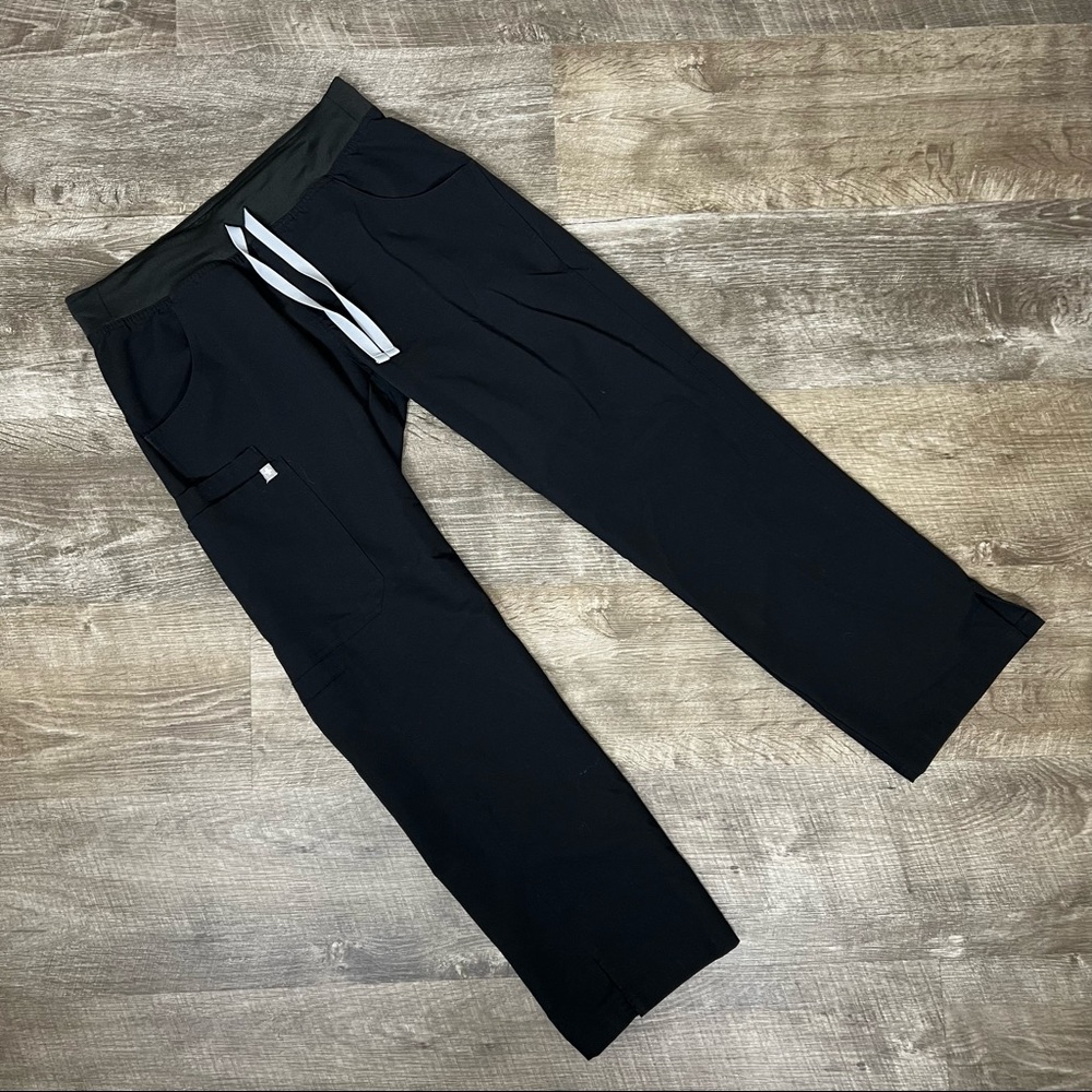 Figs Black Straight Leg Pants